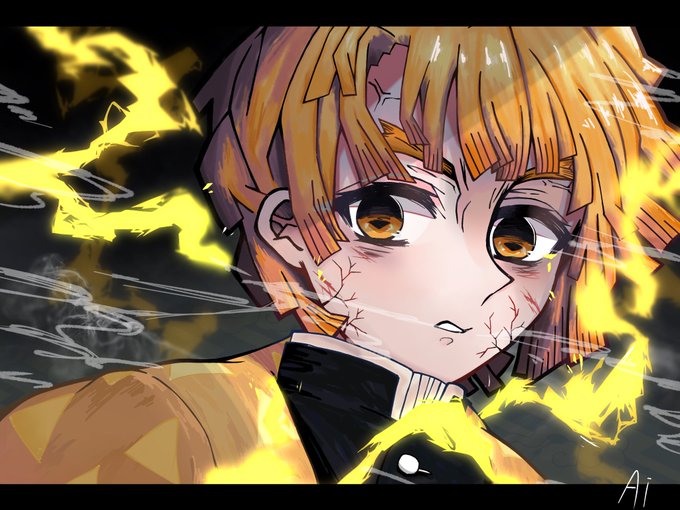 あ い 🧚さんがTwitterに投稿した我妻善逸(鬼滅の刃)のイラスト。