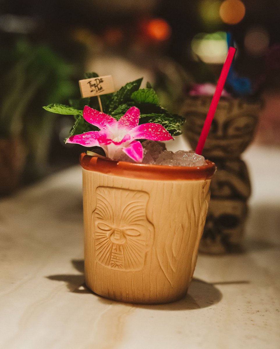 Cinco de Mayo - Tiki Edition. Celebrate with our Pinky Gonzales. Made with tequila, orgeat, lime and curaçao. 🍊 🌺