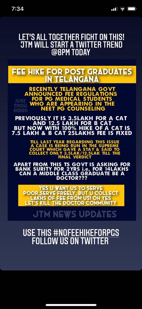 ROHITHSUNKARI2's tweet image. #nofeehikeforpgs #savepoor