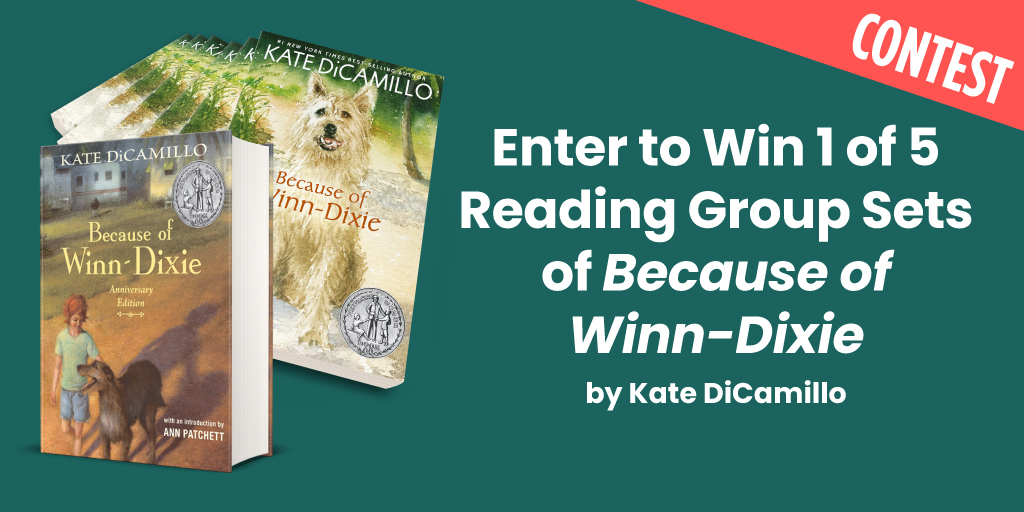 MackinLibrary's tweet image. Mackin and @Candlewick Press invite you to enter into this &quot;Because of Winn-Dixie&quot; #bookgiveaway! Enter to Win 1 of 5 Reading Group Sets (6 Paperback Copies for Students, PLUS 1 Hardcover Anniversary Edition for you) today: tinyurl.com/y6vpydtn

Contest closes 5/12/2020. 📚