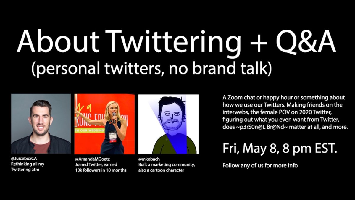 Jack Appleby در توییتر Alright Next Zoom Happy Hour S Set Chatting W Amandamgoetz Mkobach About How We Personally Use Twitter For Work Fun Whatnot No Brand Talk Aiming For A V