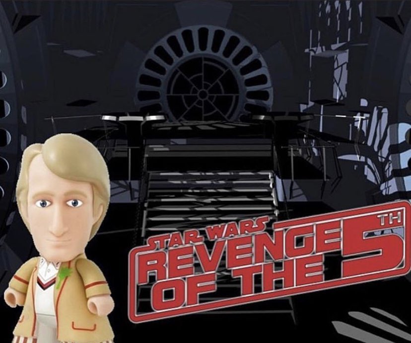 TUTMSociety's tweet photo. You can’t have light without darkness. Happy Revenge of the 5th to you all. @titanmerch #welovetitans #revengeofthe5th #starwars #starwarsday #doctorwho #fifthdoctor https://t.co/Waxt1VjOF0