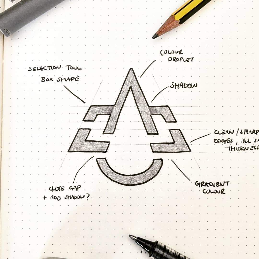 KarlMcDesign's tweet photo. Sketch idea for Paint, an app that allows a user to take a photo of anything and receive the correct color in multiple formats 🎨

#GraphicDesign #LogoDesign #Sketching #branding #Logo https://t.co/ePx3kYYLzF