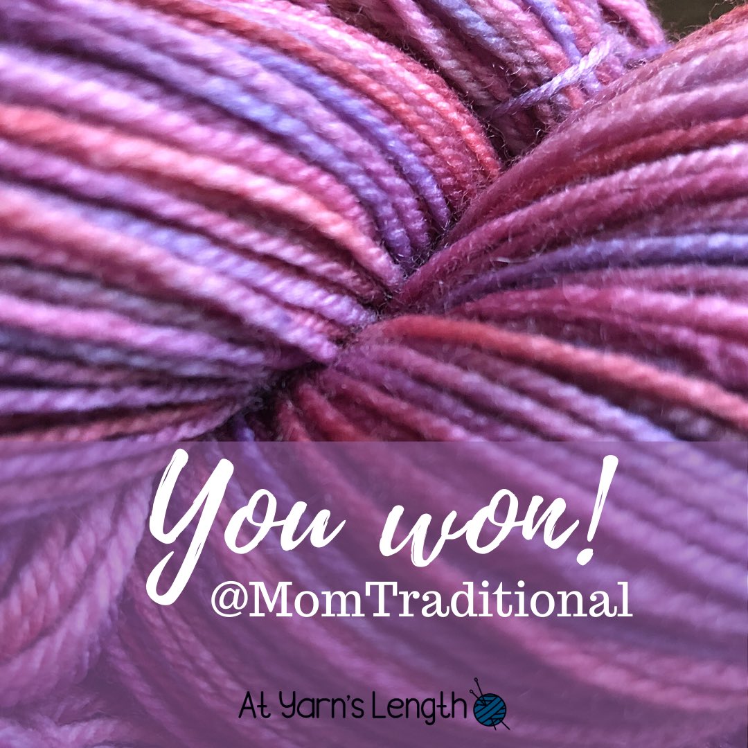 atyarnslength's tweet image. @MomTraditional 

You’ve won today’s giveaway!
Please check your messages and claim your prize.

450yd/110g
100% merino wool
fingering weight
colorway “Pinkalocious” 💗

To enter:
atyarnslength.com/yarn-a-day-may… 

#giveaway #freeyarn #maythefourthbewithyou #giveawaycontest #yarnie