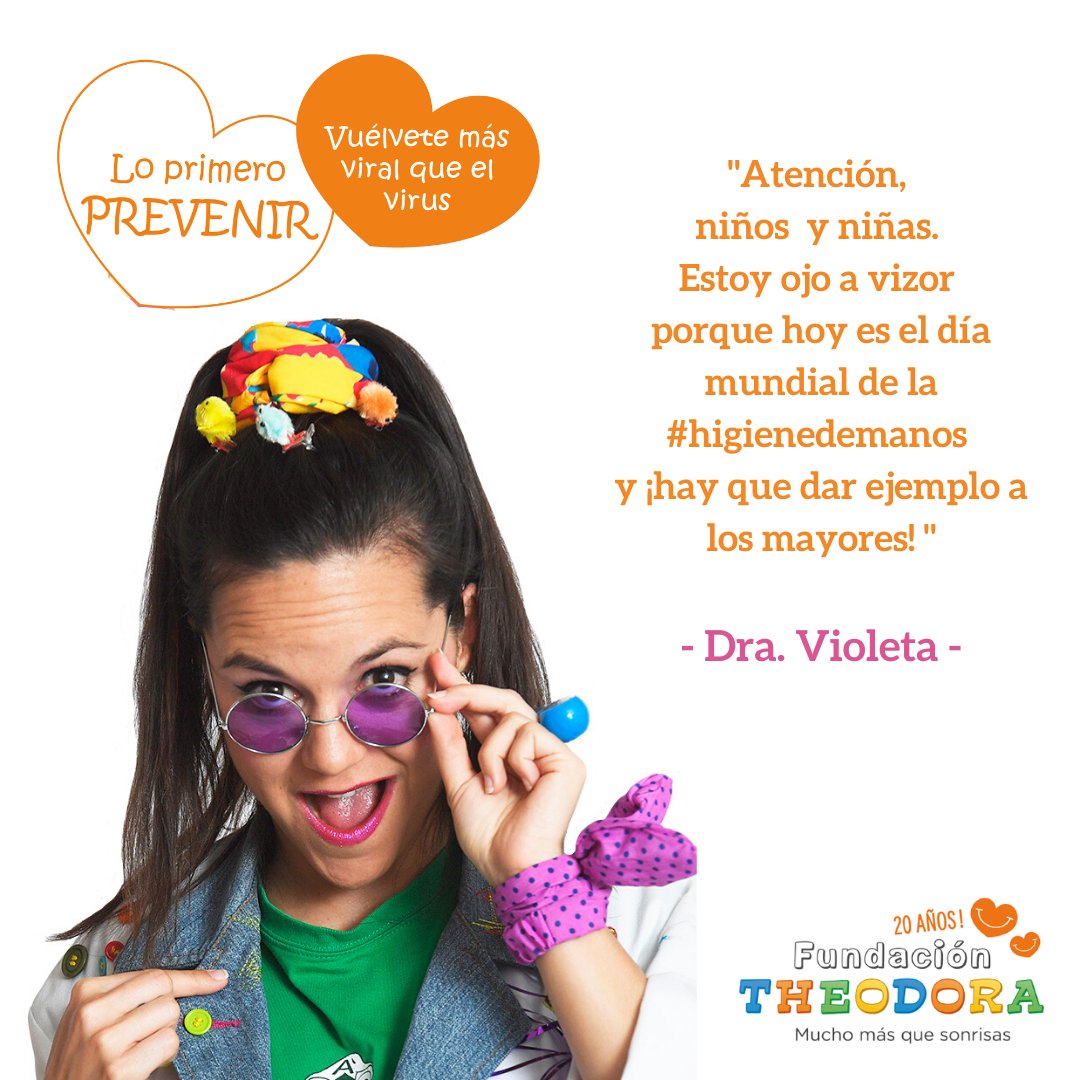 FTheodora's tweet photo. Hoy es el día mundial de la #higienedemanos algo que es tan tan primordial para nuestra salud hoy...que seguro que los más peques de la casa te han dado ya alguna que otra lección sobre el tema :-) #FelizMartes #salud #MasViralqueElVirus #DoctoraVioleta #LavadoDeManos https://t.co/HWcclu2K19
