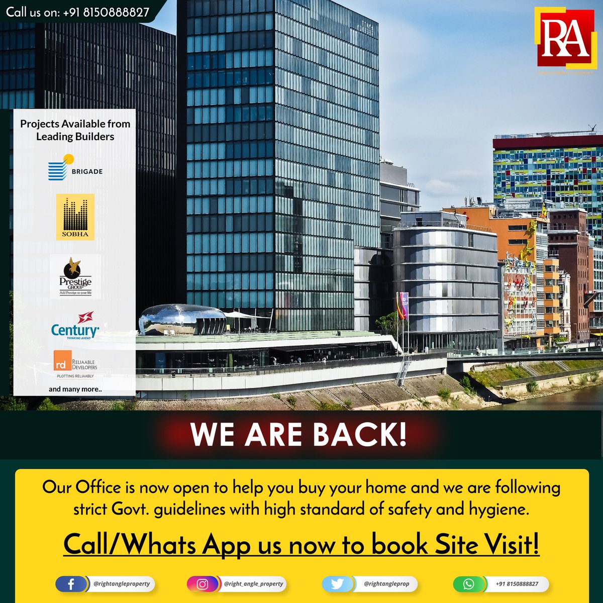 rightangleprop's tweet photo. Our Office is now open to help you buy your home and we are following strict Govt. guidelines with high standard of safety and hygiene.

#RightAngleProperty #Bangalore #RealEstate https://t.co/RITRQTMRvT