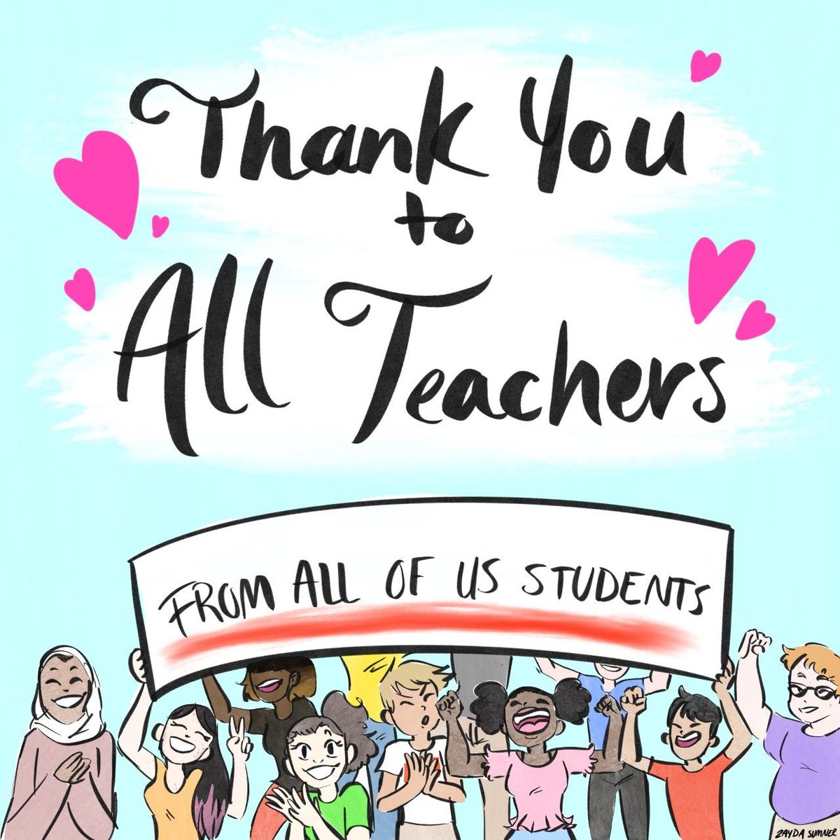 RockHillSchools's tweet image. "Thank You to All Teachers from all of us students."   Zayda Sumner, a senior at Rock Hill High School, shares her heartfelt appreciation for all teachers in this original artwork. #OneTeamOneMissionOneRockHill @OzzieAhl2