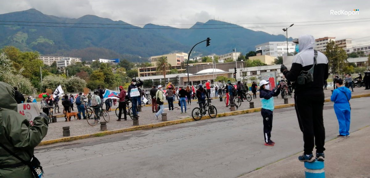 RedKapari's tweet photo. #NOalRecorte | Plantón en defensa del presupuesto de la Educación Pública se desarrolla con la presencia de estudiantes, docentes y trabajadores en exteriores de la @lacentralec.
Se respetan todas las normas de distanciamiento y prevención.
#HuelgaEducativaEc
#TodosSomosLaU https://t.co/AjY3I8qAkS