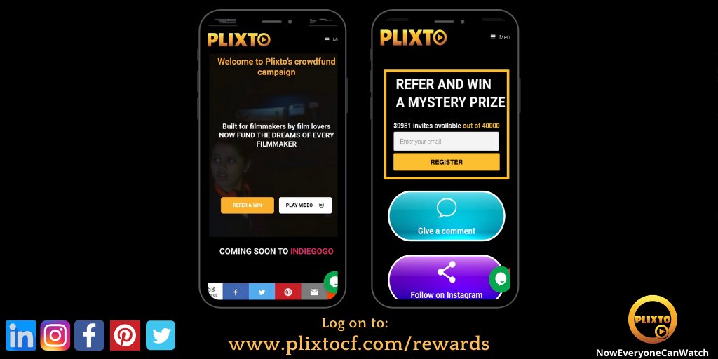 Plixto_Official's tweet photo. Participate in our referral contest and get a chance to win $500.
log on to https://t.co/K7RLN0Kkeo
.
.
.
Like. Share. Follow
#plixto #noweveryonecanwatch #videoondemand #filmmakers #FilmTwitter #film #filmmaker #producer #director #Directors #crowdfunding #indiegogo #kickstarter https://t.co/IglblSU4HN