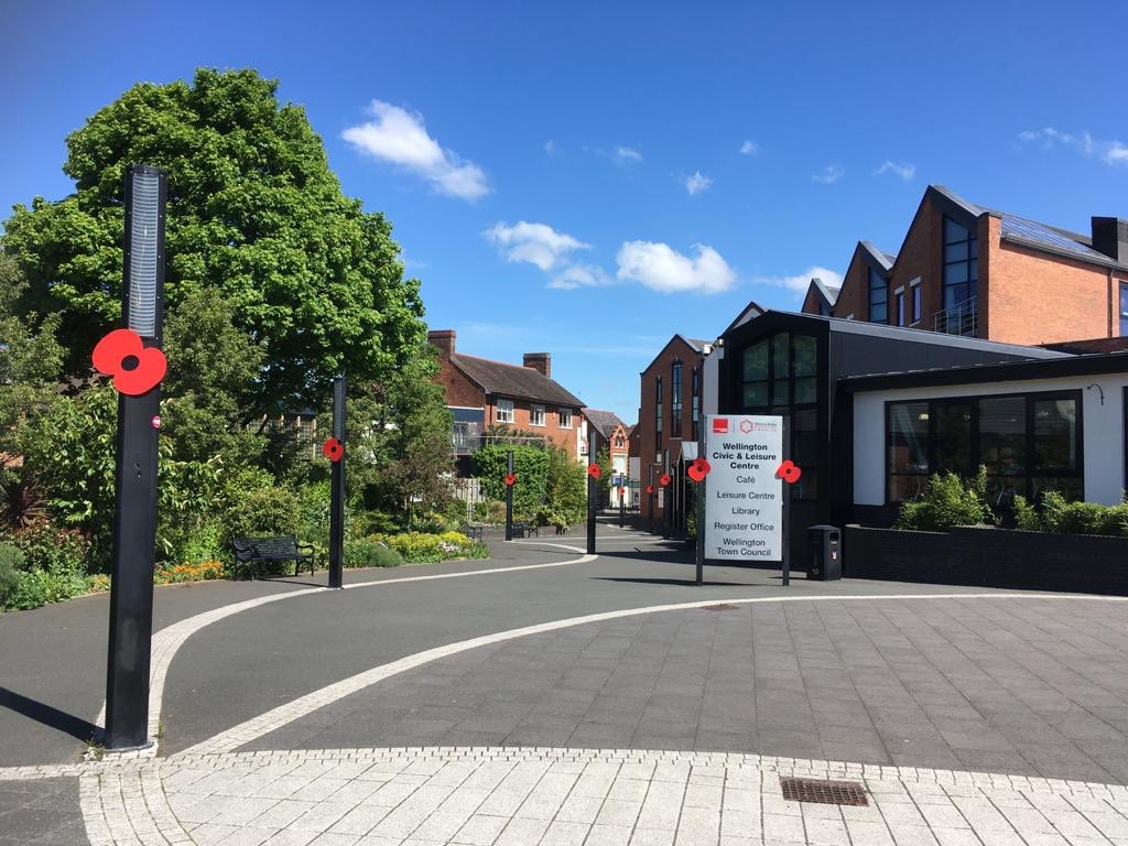 Wellington looking glorious in the sunshine. 
Wellington Town Council have put poppies on lampposts ready for VE Day when <a href="/SkyNews/">Sky News</a> will base their UK VE Day Coverage from Wellington. 
Stay safe at home and join us through live streaming on Love Wellington Facebook Live
