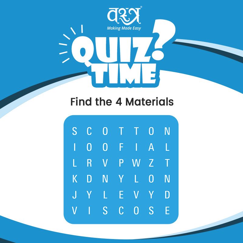vastraapp's tweet image. Its Quiz Time!

Find the 4 materials.
comment your answer fast.

#textilequiz #textilemarket #textilenetworking #vastraApp #garmentbusiness #jeans #shirt #kurti #apparel #saree #suits #dresses #trousers #fabric #textilemanufacturer #traders #surattextile #safalmarket #Clothing