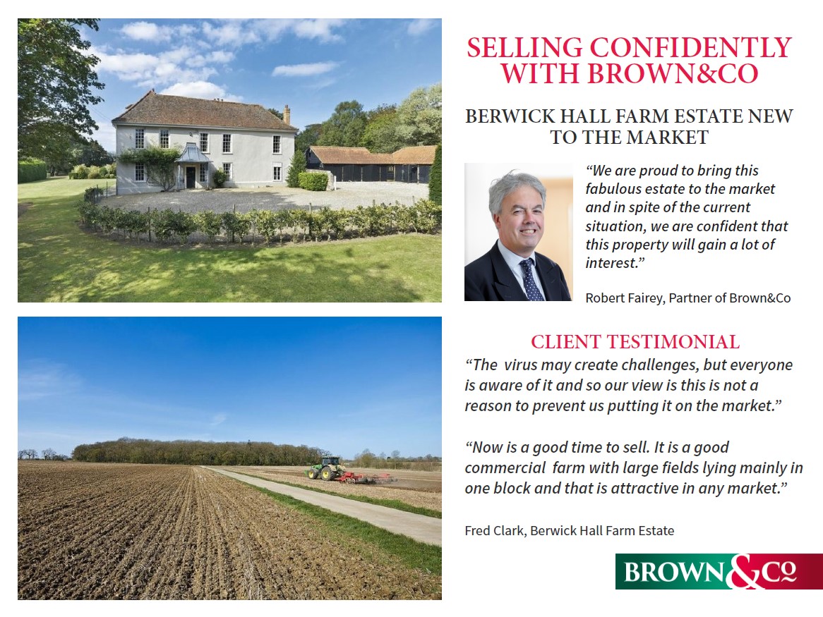 Brownandcorural's tweet photo. Selling confidently with Brown&amp;Co
Berwick Hall Farm Estate recently launched during the pandemic and has already gained lots of interest. 

Read more about the property here: https://t.co/FoTd6UXHvV

Find your local expert here: https://t.co/T4UcujC8Ko
#LandMarket #FarmEstate https://t.co/pNDsMWs9iN