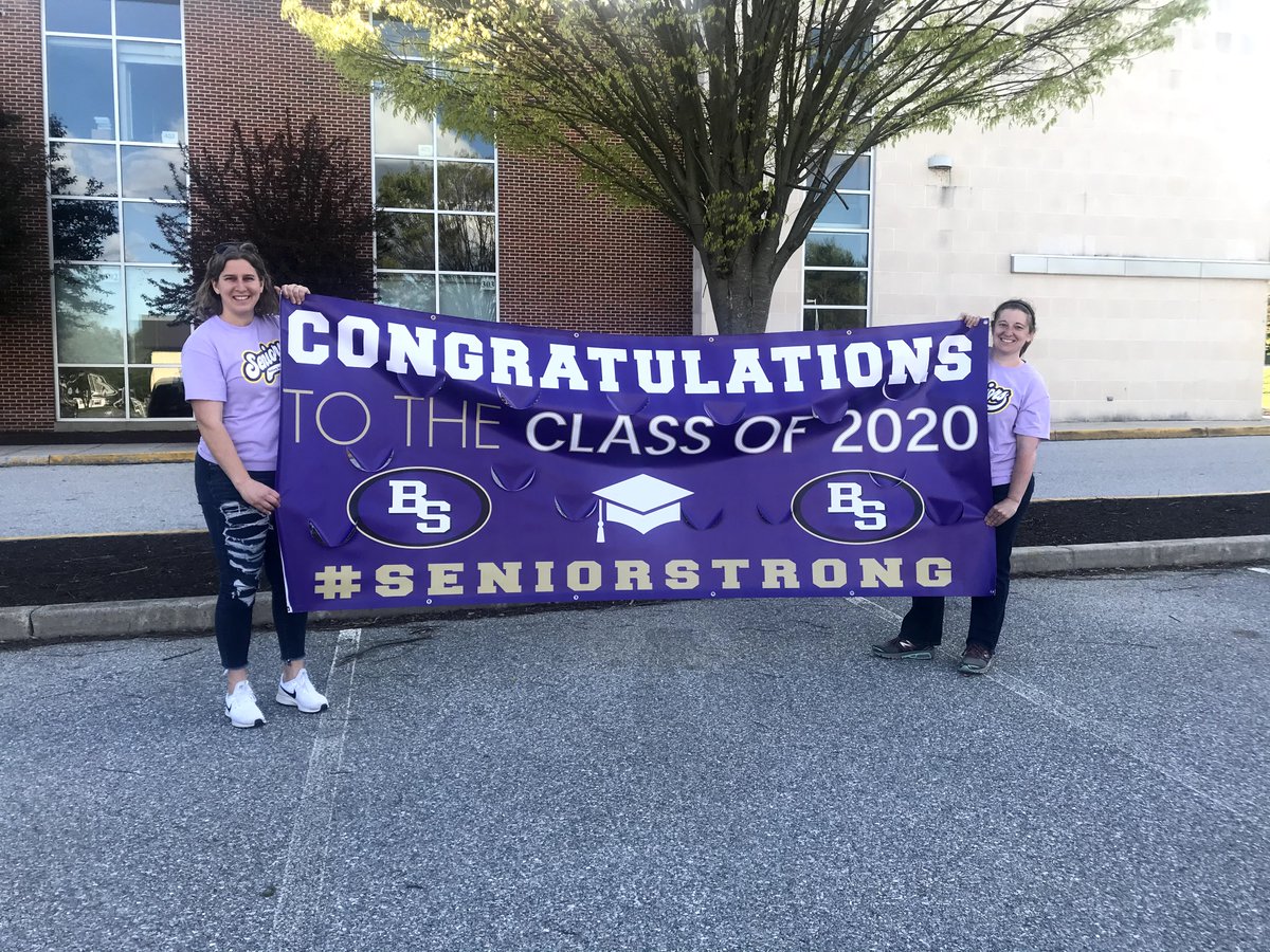 South_Middleton's tweet photo. Masked volunteers traveled around Bubbletown on Monday, May 4, to deliver Class of 2020 signs to seniors. @bshs_class2020 https://t.co/EJ43dThHgZ