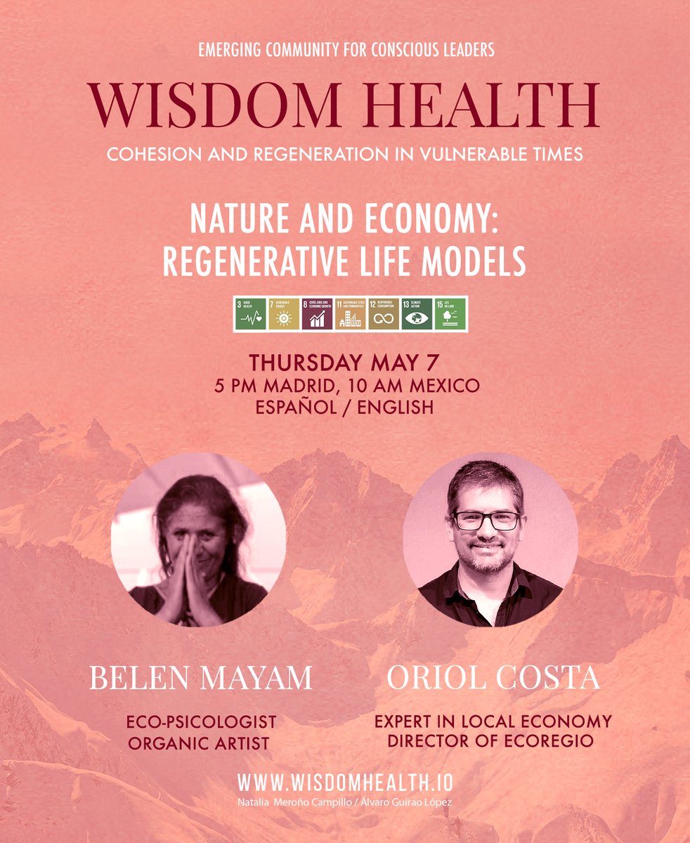WisdomHealth1's tweet photo. We invite you to the sixth week of Wisdom Health, where we are going to explore regenerative life models, in the context of Nature and Economy, from #Egoliving to #Ecoliving.

#Ecopsychology #Ecovillage #Cohousing - https://t.co/UwlOylJ0vK https://t.co/MhHE6xqPba