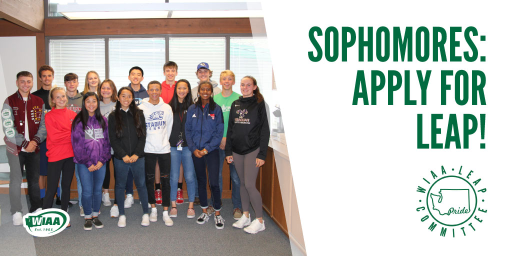 wiaawa's tweet photo. SOPHOMORES:  Join our team! Apply now for the WIAA LEAP Committee.  Applications for this unique student leadership opportunity are due May 31st.

LEARN MORE:  https://t.co/xRxlofvX8C https://t.co/UBgGxHeVjH