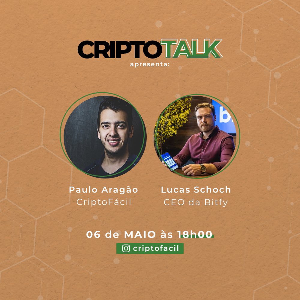 criptofacil's tweet photo. SAVE THE DATE
Amanhã às 18:00 - lá no nosso instagram - acontecerá mais uma edição do #CriptoTalk!
Dessa vez o nosso convidado especial será o Lucas Schoch, CEO da @bitfyapp
Não deixe de participar e de mandar suas perguntas! https://t.co/LyBhd1dELV