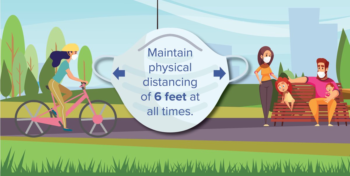 AustinCityParks's tweet photo. Prevent COVID-19 spread while using Austin’s parks.🌳🌞Maintain at least 6ft of physical distance between you and others and wear a fabric mask to cover your nose & mouth. 😷Remember, masks are not a substitute for physical distance. https://t.co/n0pHLvlcPY #ATXParks #COVID19 https://t.co/zulNqEy0vp