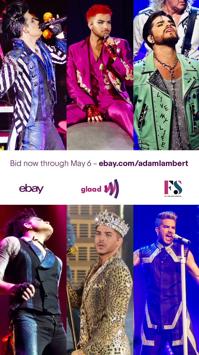 Only 24 hours to go! Auction closes tomorrow. Get your last bids in now! All funds going to @glaad to help LGBTQ people in need during COVID-19!⏳#ebayforcharity @adamlambert @eBay