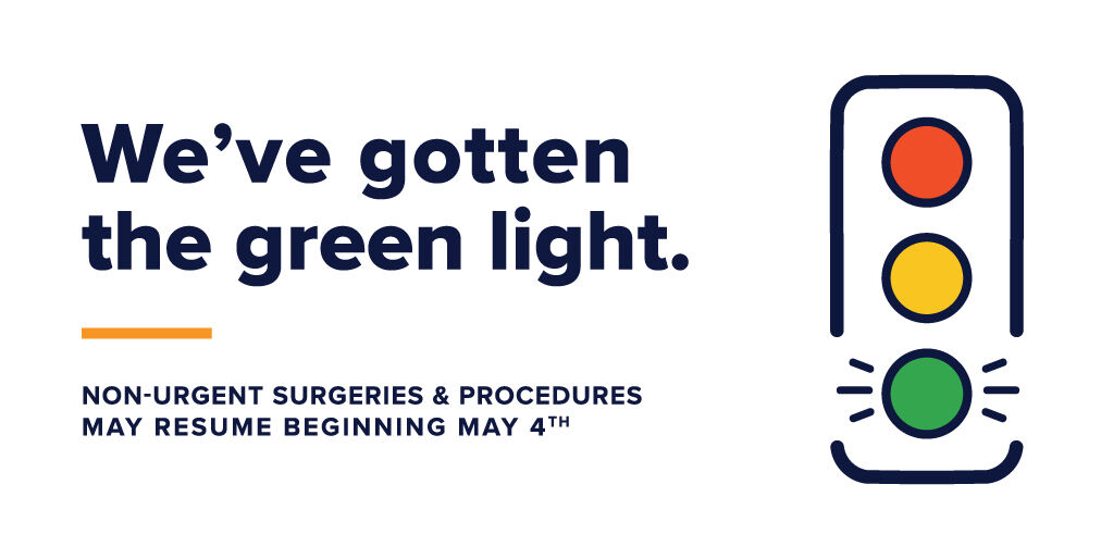 NHOrthoCenter's tweet photo. Per the Governor’s “Stay Home 2.0” order, hospitals and health care facilities can begin considering non-urgent surgeries and procedures beginning May 4.  We will rely on the hospitals and surgery centers we work with to guide how, when, and where we schedule orthopaedic surgery. https://t.co/OjJLn1bi73