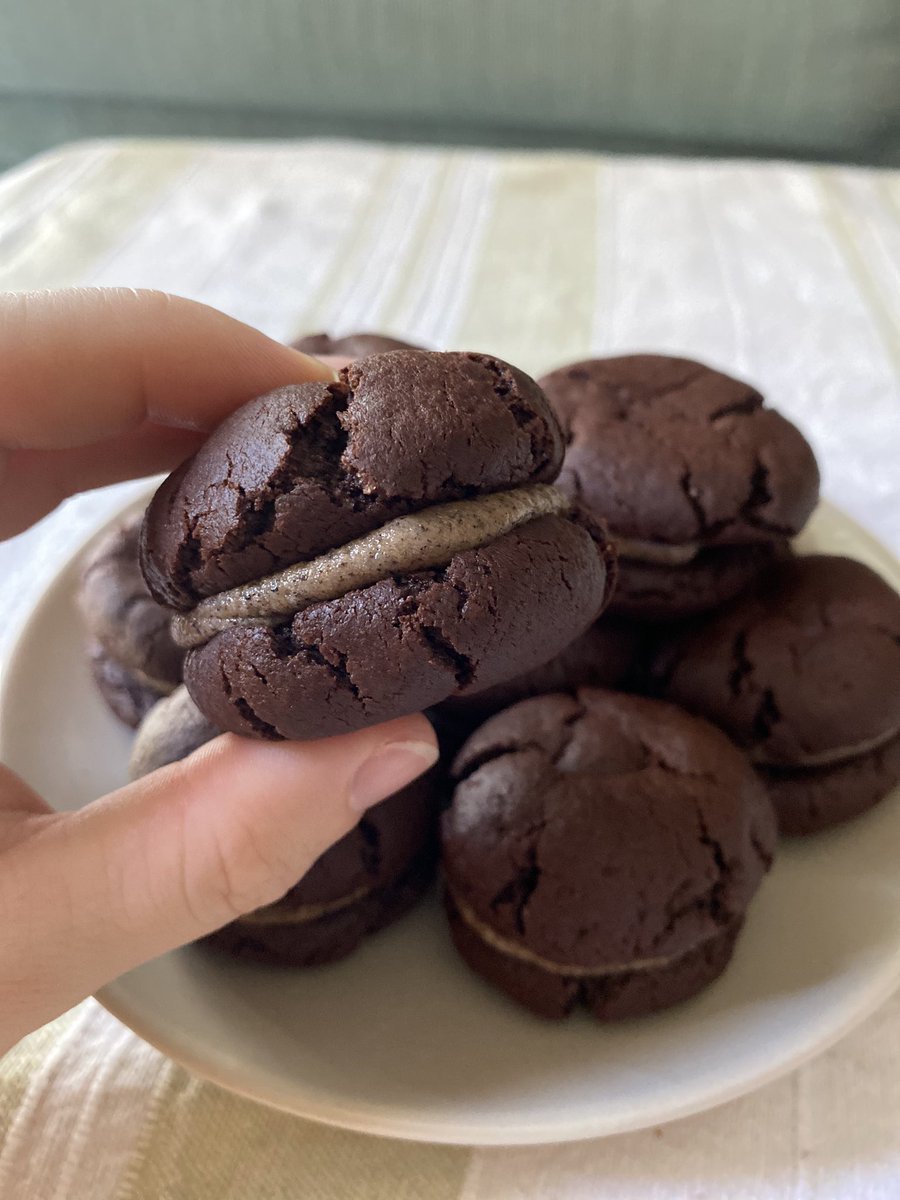 Made tiny brownie sandwiches with espresso buttercream filling bc idk how to stop making sweets during this god foresaken quarantine 