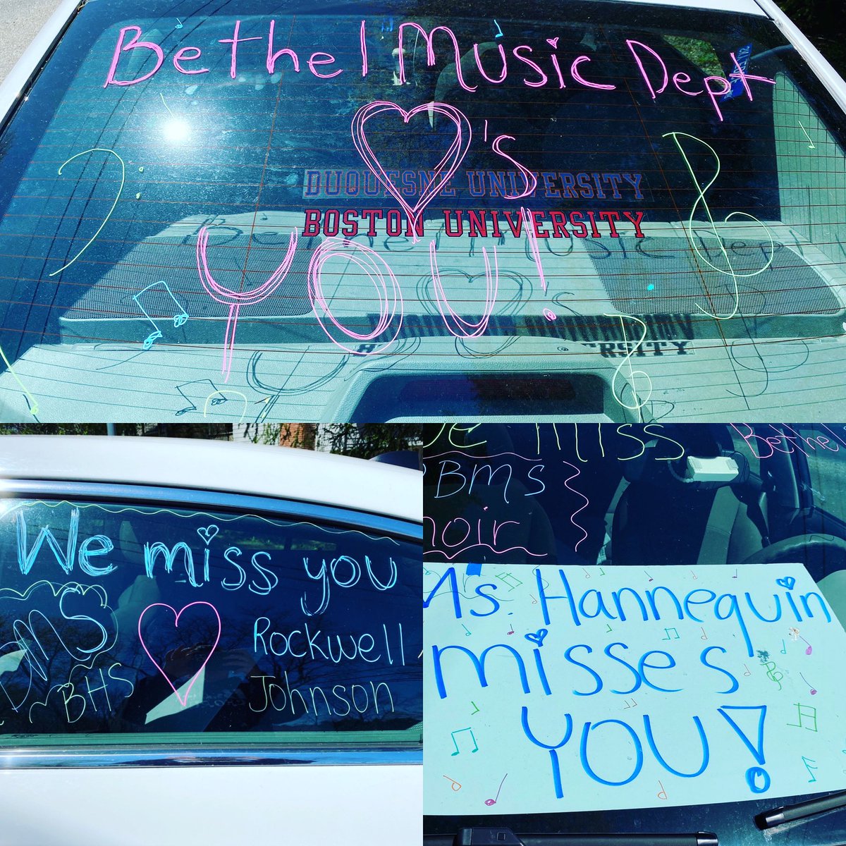 Ms. Hannequin’s parade vehicle signs! ❤️ Bethel Public Schools Music Department