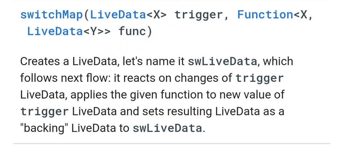 ahmed_tikiwa's tweet image. What an awesome method #Android Transformations.switchMap(), was a lifesaver for me today 😁👌 #LiveData #switchmap @AndroidDev @googledevs @GDGCapeTown developer.android.com/reference/andr…