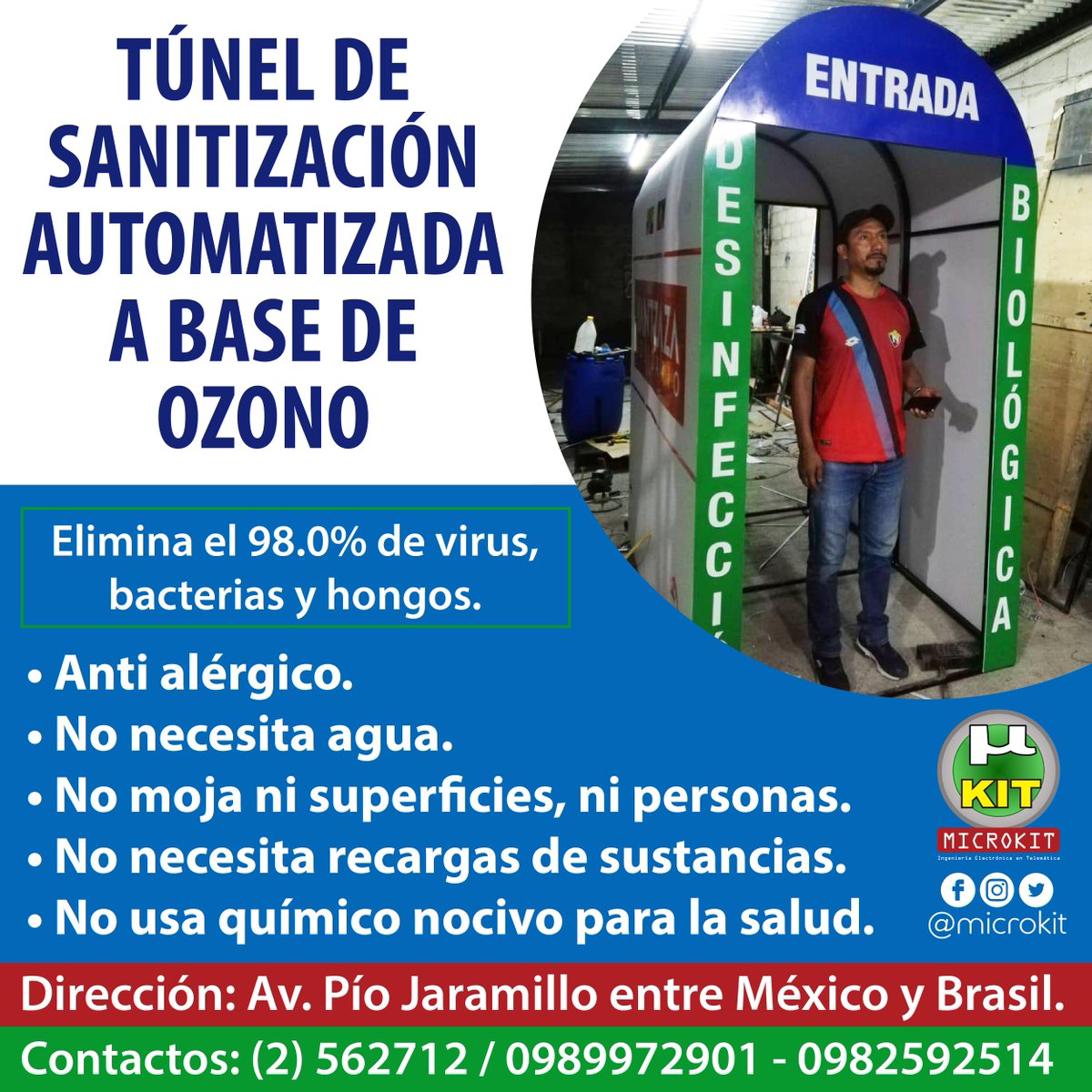 primereporte's tweet photo. #MicroKit, una empresa lojana ofrece túnel de sanitización automatizada a base de ozono. https://t.co/SLXjHwKyB8