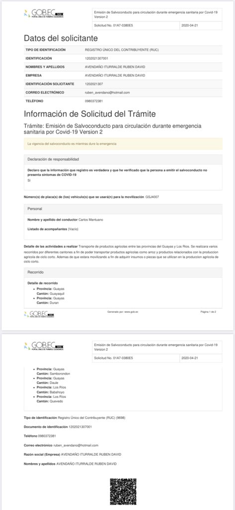 Si no ayudan, No Jodan al sector agrícola para poder alimentar.  ATM-Gye retiene Vehiculo con producto, el cual NO NECESITA SALVOCONDUCTO, según normativa emitida. Sin embargo, teniendo salvoconducto igual va preso. <a href="/CynthiaViteri6/">Cynthia Viteri</a> <a href="/andresroche/">Andres Roche</a>