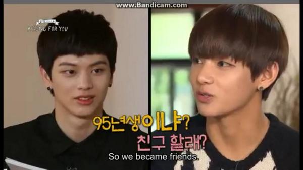 Remember Taehyung became friends with Sungjae in the washroom too & still remained good friends 