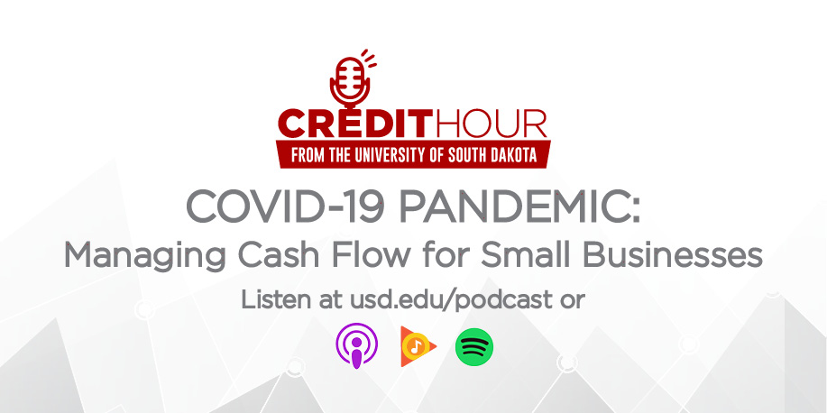 usd's tweet photo. On today's episode of #CreditHour, we sat down with Matt Heard, an instructor at @USDBeacom,  to better understand how to manage cash flow for small businesses during COVID-19. 📈

Listen and keep up with our COVID-19 podcast series at 👉https://t.co/qkXLt3hJ0Y 🐾 #YoteLife https://t.co/iTn11LI5xU