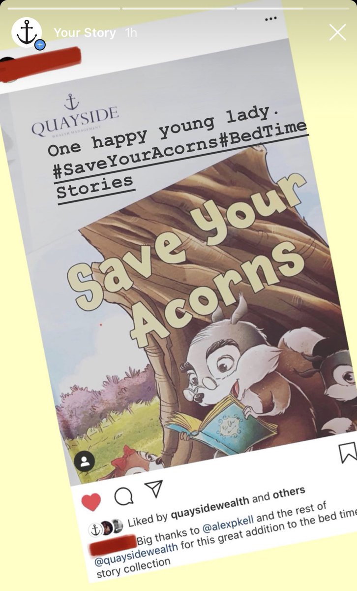 QuaysideWealth's tweet image. One happy young lady with her new story book. #SaveYourAcorns #BedtimeStory