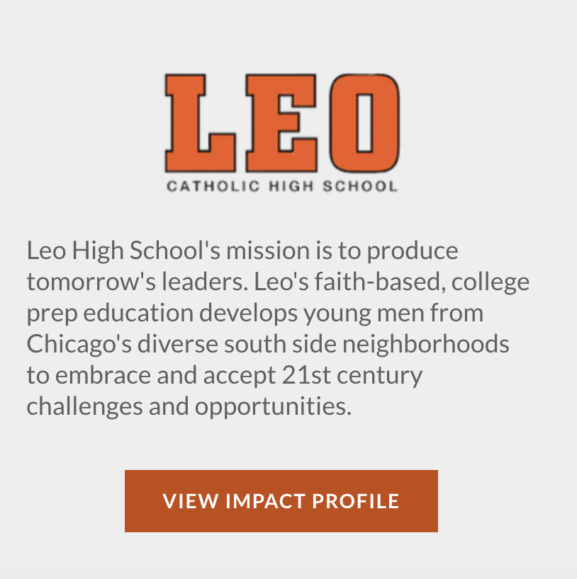 VinayMullick's tweet photo. In response to COVID-19 @LeoHighChicago is providing meals, PPE, and online learning resources to their families and community members. Learn more about this fantastic school here https://t.co/L6KoJBYAVq #GivingTuesdayNow #impactprofile #dataforgood https://t.co/55hrevXuGH