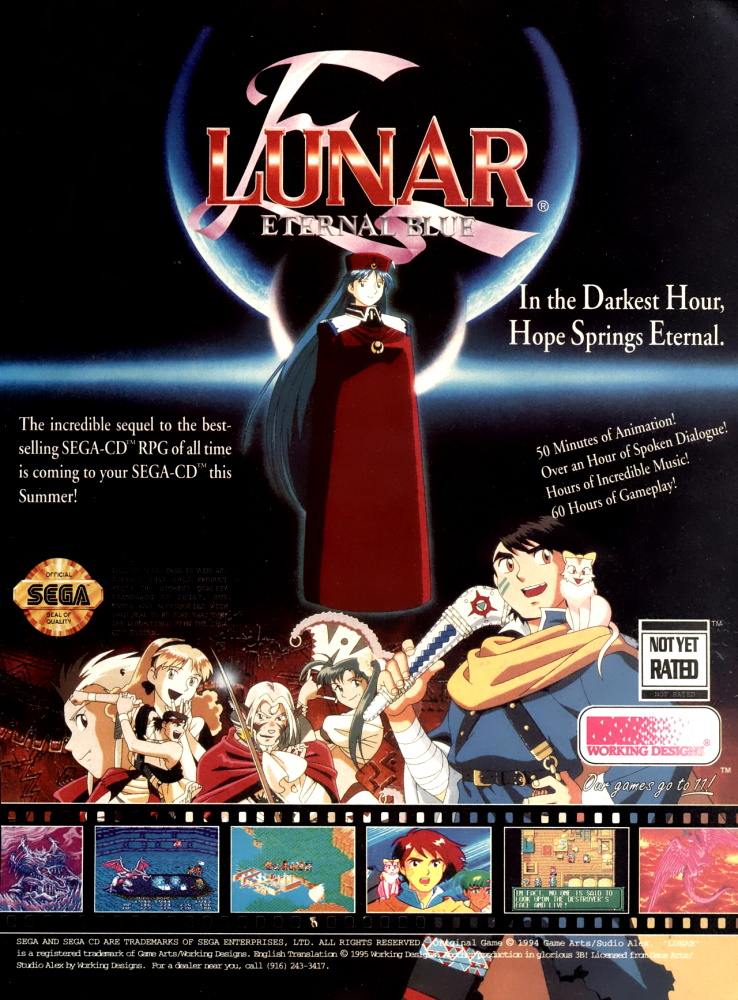 ManxRetro's tweet photo. Game: Lunar: Eternal Blue
Media: Magazine advert
Year: 1995
Platform: Sega CD
Buy this historic game at: https://t.co/cDzMRIOFsz
#retrogaming #GamersUnite #SegaCD #LunarEternalBlue #GameArtsCo #StudioAlex #WorkingDesigns @GA_Express @kamaeru @iwadaren @twofive_info @nishiga https://t.co/569vHOJ80g