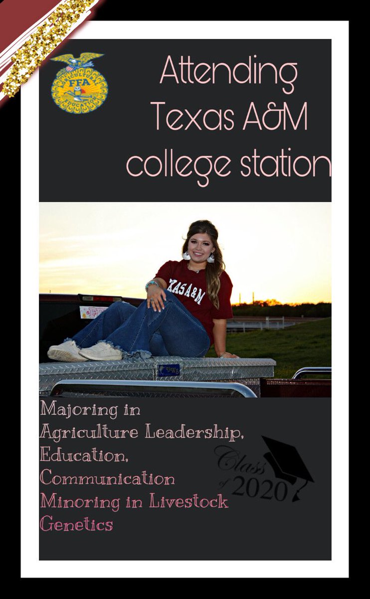 FfaSachse's tweet photo. Senior spotlight: @hopelillian85 
Hope has been an active member for 4 years, and served as this years FFA President! 
Her favorite memory is traveling to State convention each year and making great memories with her FFAmily! 
 Congrats Hope continue sparkling @TAMU! 🤍 https://t.co/DQNuujH3Yi