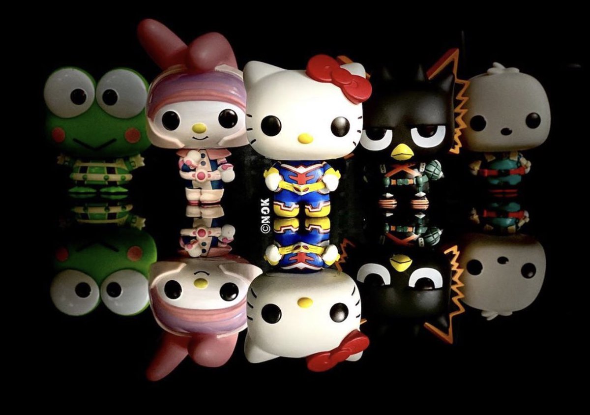 DisTrackers's tweet photo. Closer look at the Sanrio x My Hero Academia wave! Shoto (not out yet nor in pic)
.
Credit u/808.funko.addict https://t.co/F16yLGwa1j