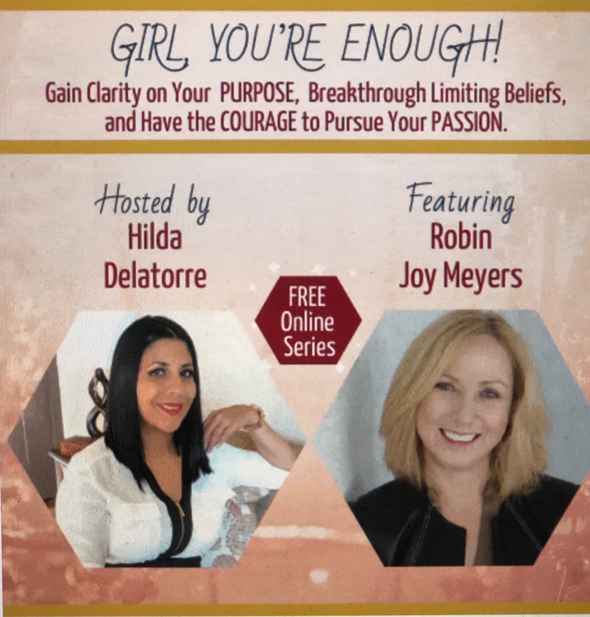 NavigateEmpower's tweet photo. Join Hilda and I as we discuss living a joyful life aligned with your true calling, passion, and purpose! Girl, You’re Enough! https://t.co/4okWpKp4x4 https://t.co/Tqbp4fe8XW