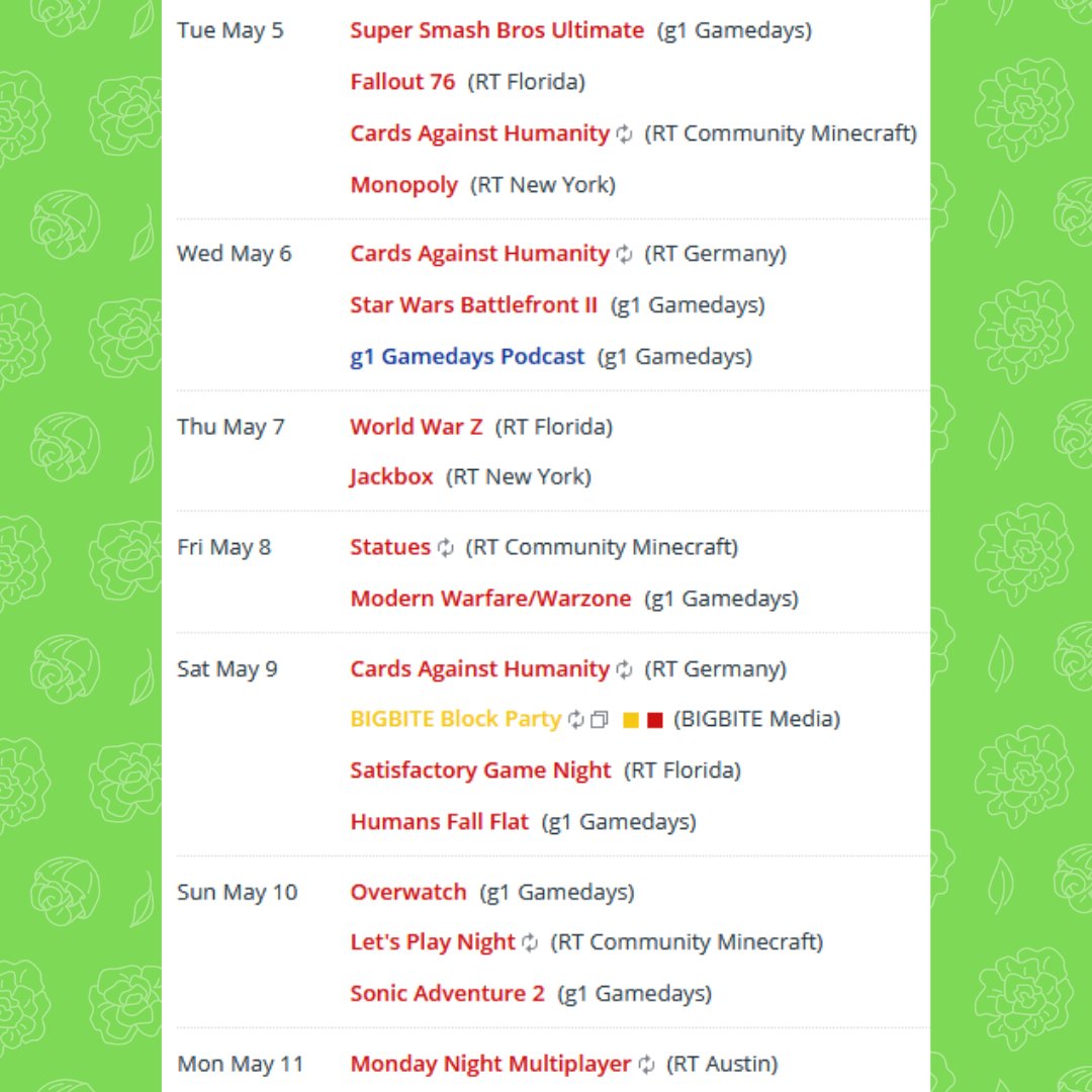 RTW_Community's tweet photo. LOTS of #RTCommunityEvents this week! Chill with @g1_Gamedays @RT_Florida @RT__Minecraft @RTNYCommunity @rt_germany @BIGBITEmedia and @RTAustinTX
All of these events are online, and you can be anywhere to join in! For details go here: https://t.co/rlwhIOcCti #RTWCC https://t.co/X4tIuEEptA