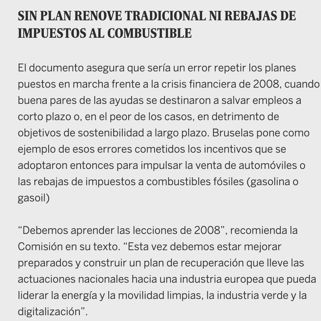 JuanLuis_JG's tweet photo. La Comisión Europea destaca dos errores del pasado en el uso de fondos europeos, tras crisis 2008:
❌Incentivos para la venta de vehículos.
❌Rebajas de impuestos a combustibles fósiles.
Necesaria corrección, que esperemos tenga eco en España.
https://t.co/pV01avFiOU https://t.co/5NHfoGgjMK