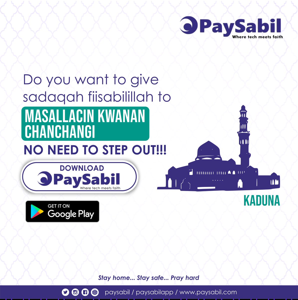 paysabil's tweet photo. Alhamdulillah. We are excited to have #masallacin Kwanan chanchangi in #kaduna on @paysabil. You can now give them #sadaqah to help feed the needy in this blessed month of #Ramadan. Download the App here: https://t.co/k4TeXBdVWa or click the link in our bio. https://t.co/3Z5sRKOREa