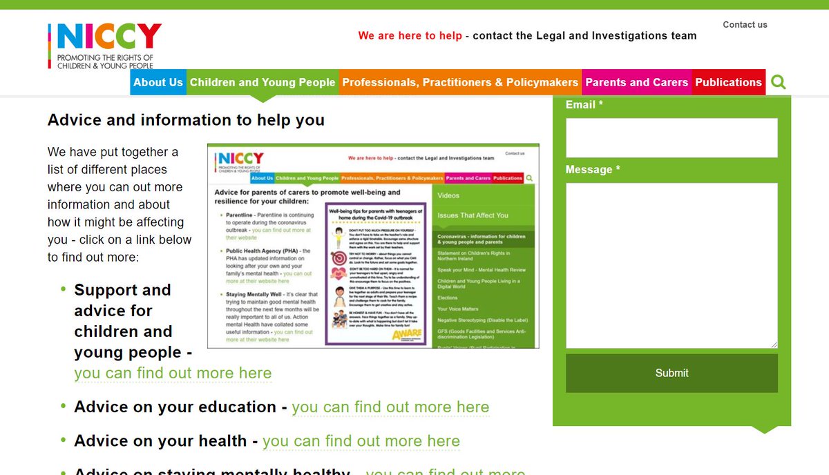 We hope you are keeping well &amp; safe as lockdown continues. We have updated the Covid section of our website with new info &amp; links, to help provide support &amp; advice for children &amp; young people and their parents at this difficult &amp; uncertain time - see here bit.ly/35zH0Qg