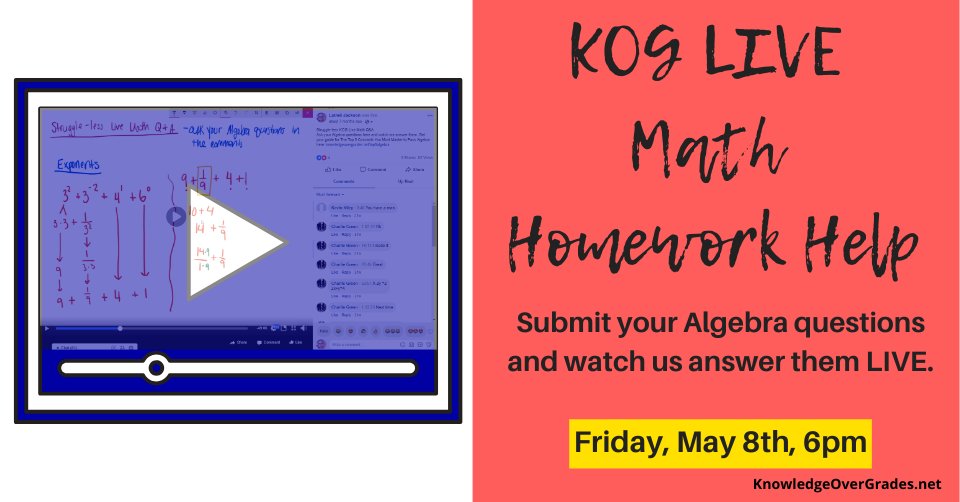 knowledge_grade's tweet photo. No one likes to be confused.  And this pandemic is making it hard to get the help you need.  So do yourself a favor and send us your most recent math concerns and Sindu and I will help you answer them on Friday at 6pm:
 https://t.co/buyS7900TR  #mathhelp #mathvideos #algebra https://t.co/I2W0LSAXSx