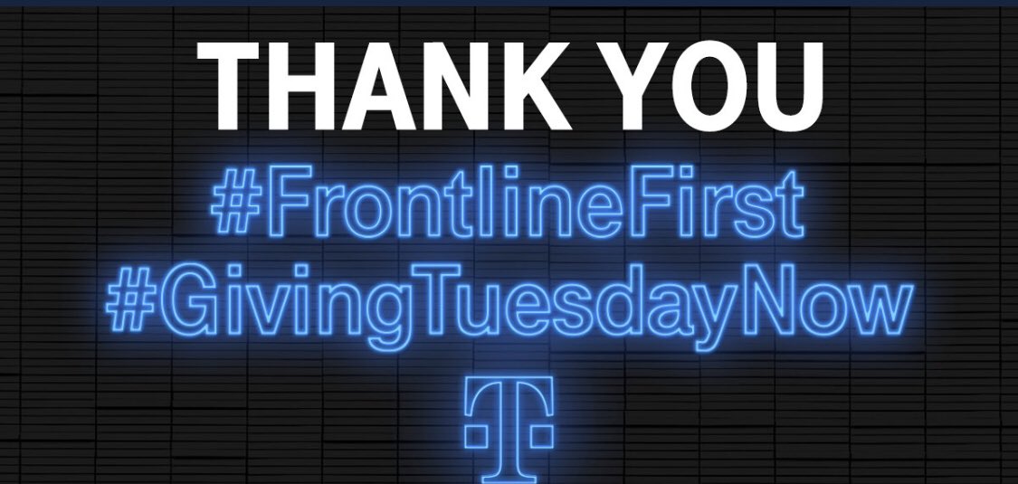 I'm so excited to join <a href="/TMobile/">T-Mobile</a> and #GivingTuesdayNow  to say THANK YOU to our frontline heroes.  #FrontlineFirst
