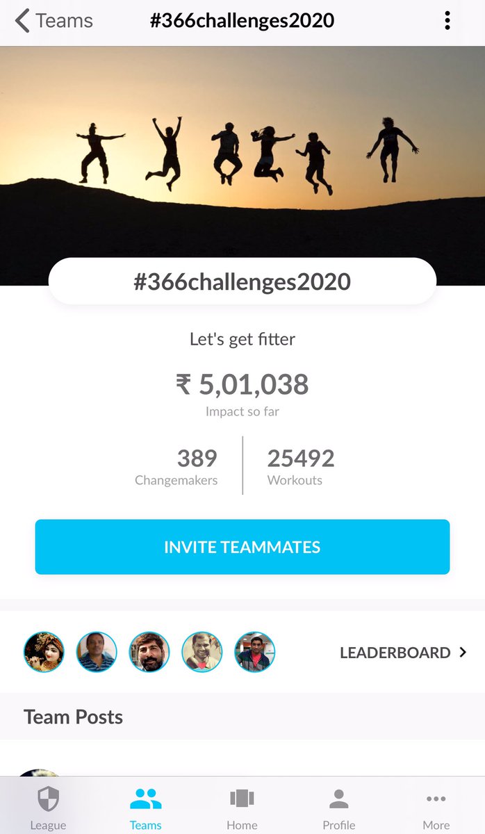 venkateshIND's tweet photo. INR 5,00,000+ 💰 Donated through #Impactapp 
25,000+ Workouts  🏋️‍♀️ 
389 Changemakers 🙏
#366Challenges2020 #WalkChallenge
Next Target 500 Changemakers and 10Lakhs 👍🏻 @Impact_App_ https://t.co/r3UbAmH3Kl