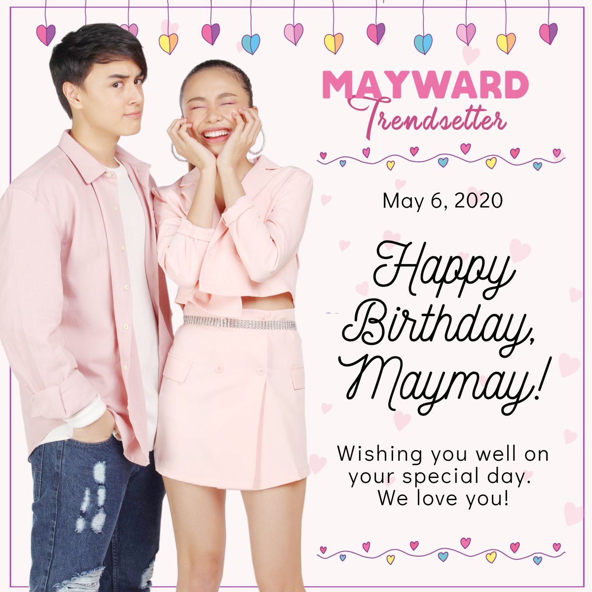 mwtrendsetter's tweet photo. Happy Birthday Maymay! 💖

May you be gifted with life’s biggest joys and never-ending blessings. You are a gift to many and you deserve all the best. 

Always remember that your #MayWard fam will always be here for you! We love you! 😘

@maymayentrata07 @Barber_Edward_ https://t.co/4xfndEFPnV