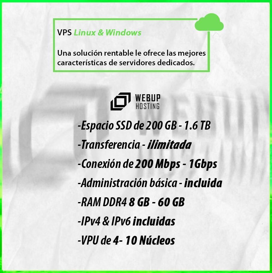 VeteranosClub's tweet image. 🖥 ¿Conocéis los servicios #VPS para Linux y Windows que os ofrece @WebUp_ES? 

🆒 Espacio SSD de 200GB - 1.6TB
🆒 Transferencia Ilimitada
🆒 Conexion de 200Mbps - 1Gbps
🆒 Y mucho más...

La mejor solución con las mejores características. 
#respectveteranos💪 #eSports