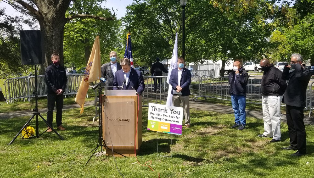 Philandrewstv's tweet photo. NJ Congressman Donald Norcross and Camden Mayor Frank Moran on site for the opening of a New COVID19 testing site in East Camden. Story later today on #Newjerseynewsnetwork #NJNN #InThisTogether https://t.co/oGfkkpHgoL
