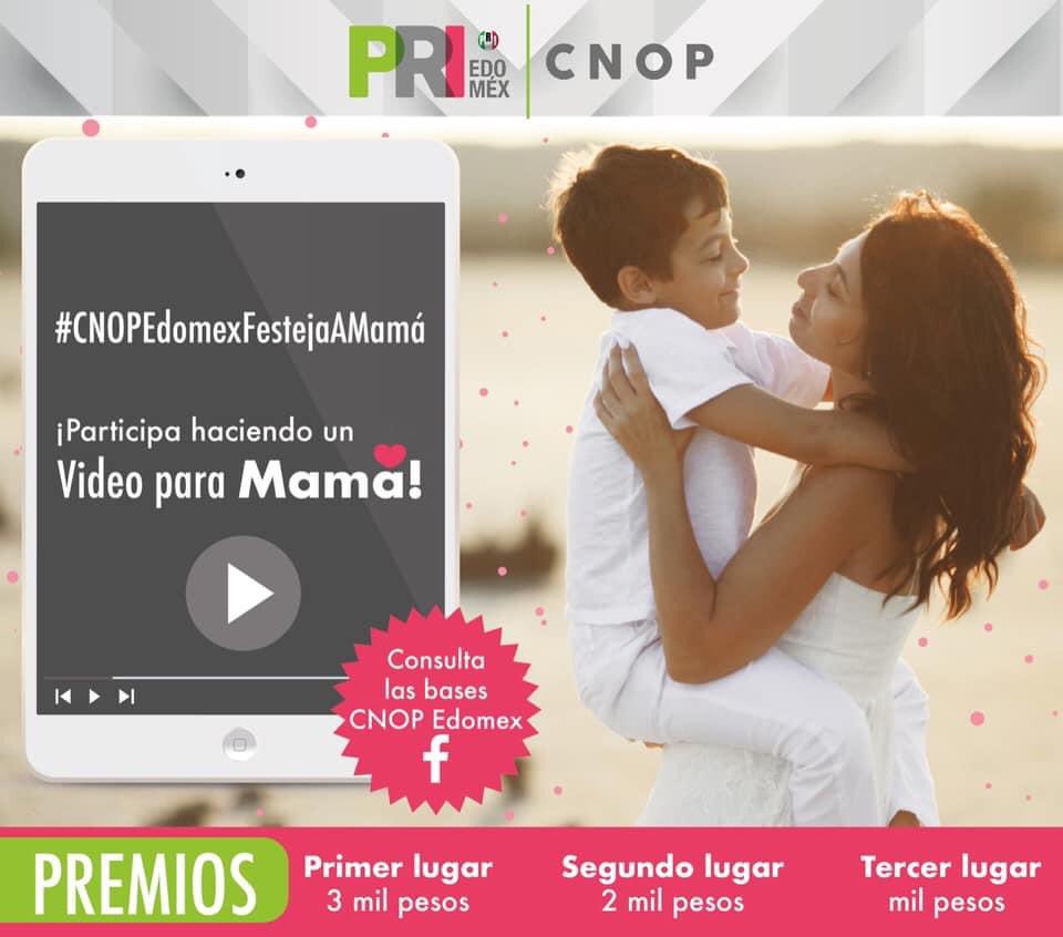 CnopPt's tweet photo. #CNOPEdomexFestejaAMamá ¡Participa haciendo un video para mamá! Ganarán los tres primeros lugares, consulta las bases, serán publicadas en nuestra página de Facebook CNOP Edomex https://t.co/8pqnCTGaLo… @PRI_EDOMEX @AlejandraDMV https://t.co/jXJvpjir4F