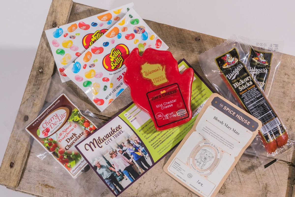 MKEFoodTour's tweet photo. Looking to experience Wisconsin on the #VirtualRoadTrip? Send a care package with delicious Wisconsin-made treats and #onlyinWI virtual MKE experiences at: https://t.co/Sq3OS5y32O

#Milwaukee #Wisconsin #TravelDeliciously #travelawaits #QuarantineCareKits #nttw20 @USTravel https://t.co/zawk2VLfrb