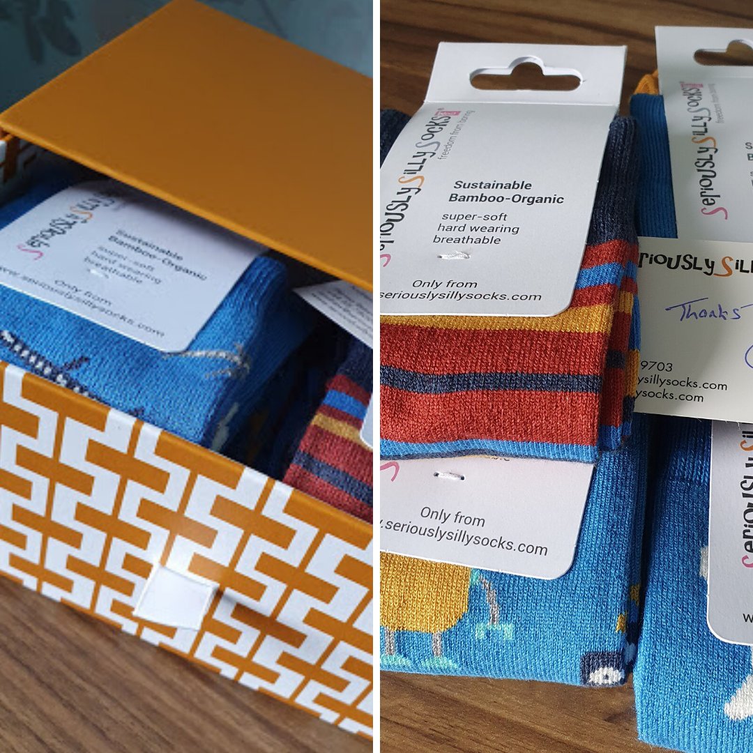 mabo_uk's tweet photo. We would like to say a serious thank you to Seriously Silly Socks for the gift this week. #wfh #TeamMabo https://t.co/kqvfWhU7zp