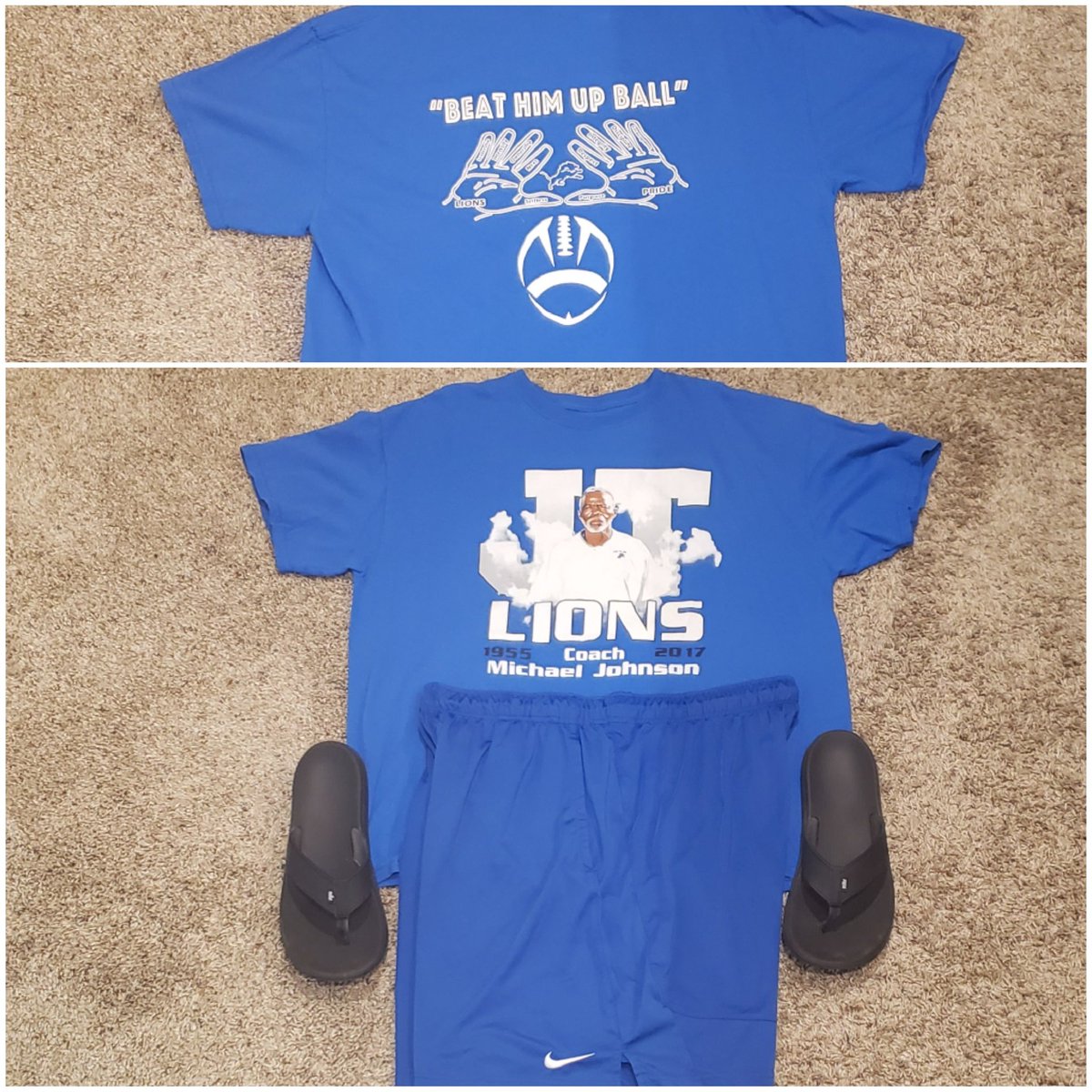 RicklanHolmes's tweet photo. Heavy on my heart today... So reppin my guy Coach J
"Beat Him Up Ball"
"Hey Hey Mista"
#CoachMJ #LionsPride
@Nike @BSNSPORTS https://t.co/OldajSz0S6
